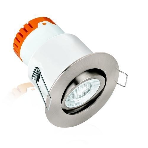 Aurora Enlite E8 8W Adjustable Dimmable Fire Rated LED Downlight Satin Nickel