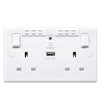 BG Nexus White Double Socket Wifi Repeater & USB - 822UWR