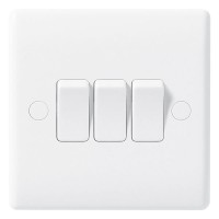 BG Nexus White Triple Light Switch - 843