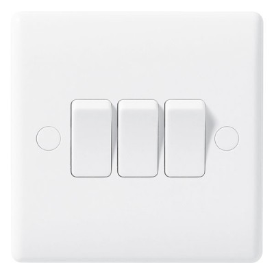 BG Nexus White Triple Light Switch - 843