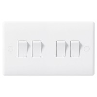 BG Nexus White Quad Light Switch - 844