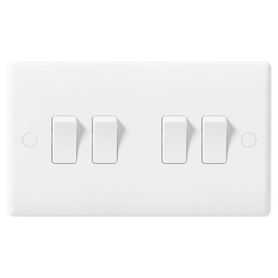 BG Nexus White Quad Light Switch - 844