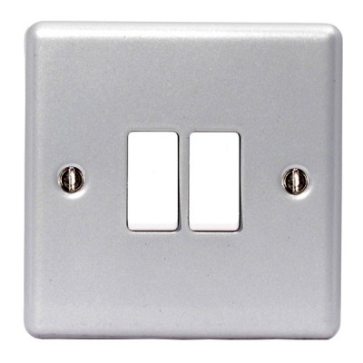 BG Nexus Metal Clad Double Light Switch - MC542