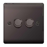 BG Nexus Black Nickel Double Dimmer Switch - NBN82P