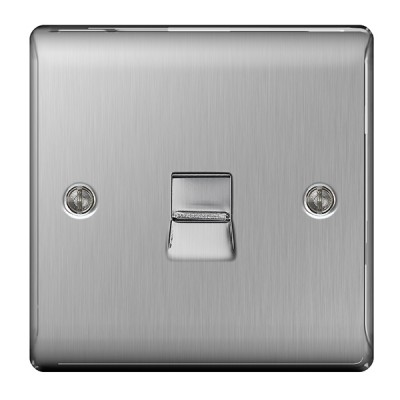 BG Nexus Brushed Steel Master Telephone Socket - NBSBTM1