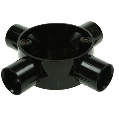 Univolt CB25/4BK 4 Way Circular Box 25mm Black