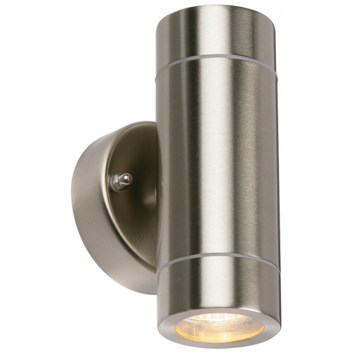 Saxby 13802 Stainless Steel Up/Down Wall Light GU10 IP44 2x35W